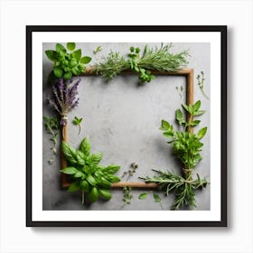 Frame Of Herbs 33 Art Print