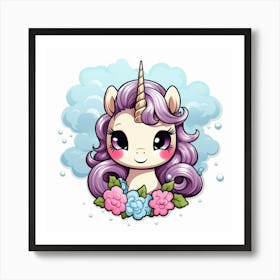 Unicorn With Rainbow Mane 54 Art Print