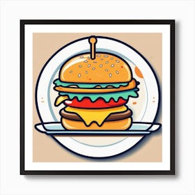 Hamburger On A Plate 141 Art Print