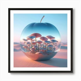 Mushroom In The Desert 1 Art Print