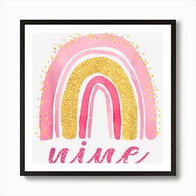 9 Year Old Pink Rainbow 9th Birthday For Girls 9 Bday 1 Art Print