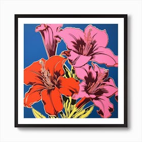 Lily 4 Pop Art Illustration Square Art Print