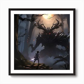 Demon In The Forest Art Print