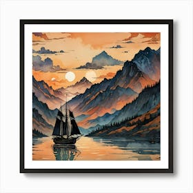 River's boat Art Print