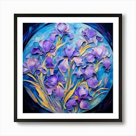 Purple Irises 9 Art Print