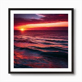 Sunset Over The Ocean 220 Art Print