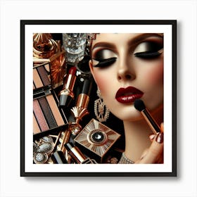 Glamorous Woman With Makeup Art Print