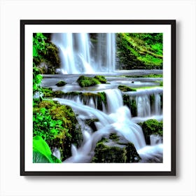 Waterfalls In The Forest Art Print