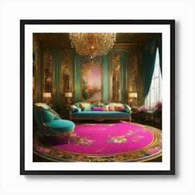 Futuristic Beautiful French Mansion Interior Glamo (26) Affiche