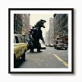 Godzilla In New York City Art Print