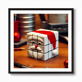 Santa Claus Cube Art Print