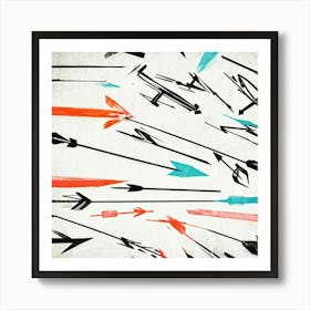 Abstract Hand Drawn Arrows And Pointers Set Collection Positioned At Various Angles Across The Canv (3) Art Print