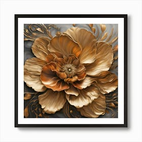 Golden Flower 2 Art Print