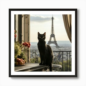 Cat In Paris Art Print