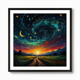 Night Sky With Stars 2 Art Print