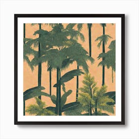 Tropical Tree pattern art, 128 Art Print