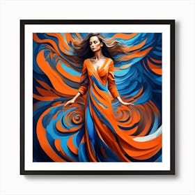 A Painting Of A Woman In A Long Dress A Digital Painting By Bencho Obreshkov Shutterstock Contest Winner Abstract Illusionism Color Vector An Oil Painting Art Print