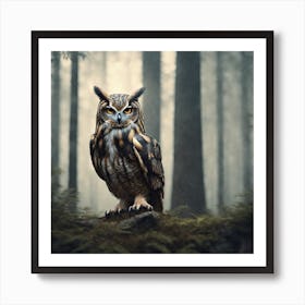 Owl In The Forest 62 Art Print