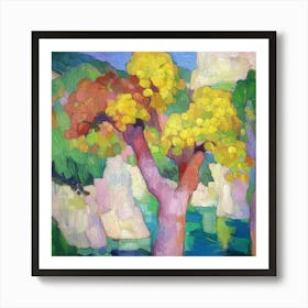 Colourful Trees of Mallorca Art Print