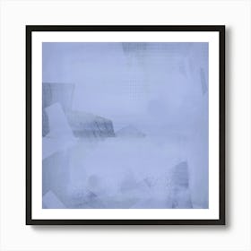 Abstract Minimalist square neutral art work, Rothko Inspired Reflections Neutral Blues Art Print