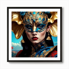 Chinese Woman With Mask Art Print