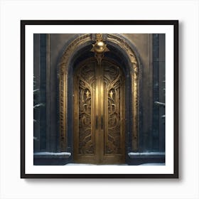 Christmas Decoration On Home Door Sf Intricate Artwork Masterpiece Ominous Matte Painting Movie (7) Art Print