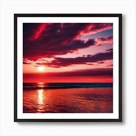 Sunset On The Beach 663 Art Print