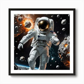 Astronaut In Space 3 Art Print