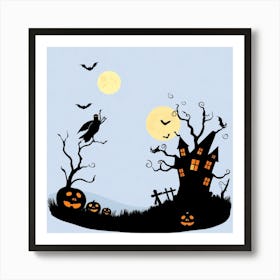 Halloween House 1 Art Print