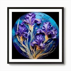 Purple Irises 8 Art Print