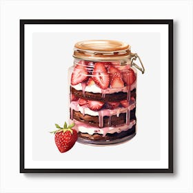 Strawberry Cake In A Jar 6 Art Print