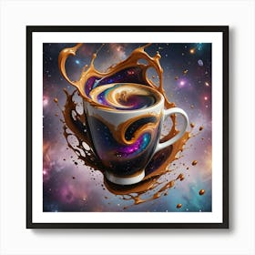 Coffee Splash In Space 1 Art Print