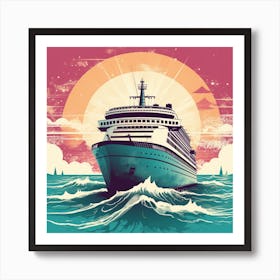 Cruise Ship In The Sea Art Print
