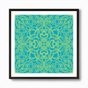 Kazakhstan Square Motif 4 Art Print