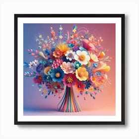 Paper flowers 3 Art Print