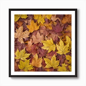 Autumn Leaves Background Art Print