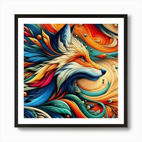 Abstract Fox Painting Art Print