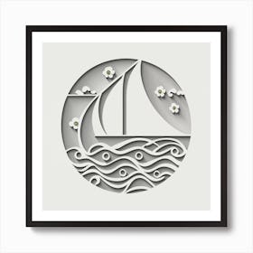 Sailboat In The Sea 1 Art Print