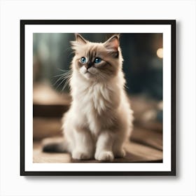 Cat With Blue Eyes 1 Art Print