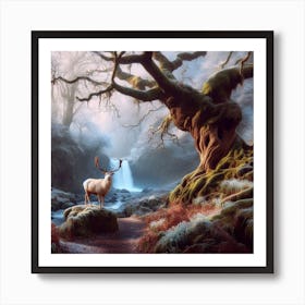 Deer In The Forest 26 Art Print
