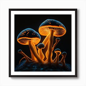 Mushroom Forest Landscape Art Print