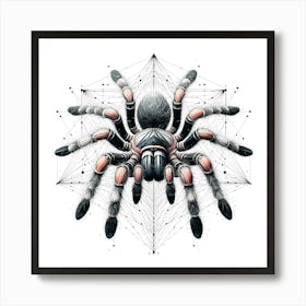 Tarantula Spider - Abstract Line Art Illustration 106 Art Print