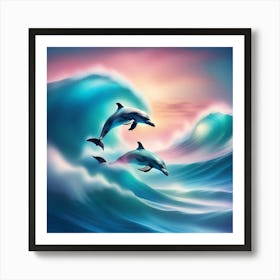 Dolphins In The Ocean 1 Art Print