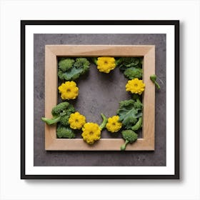 Frame With Yellow Flowers Art Print