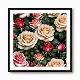 Roses Wallpaper 4 Art Print