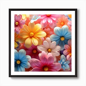 Colorful Flowers 26 Art Print