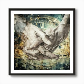 Hands Surreal Illustration Art 03 Art Print