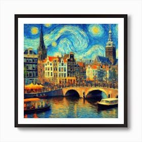 Amsterdam Starry Night Art Print