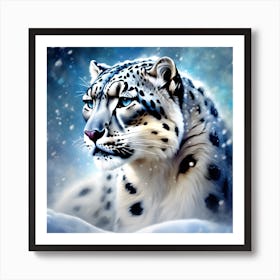 Resting Snow Leopard Art Print