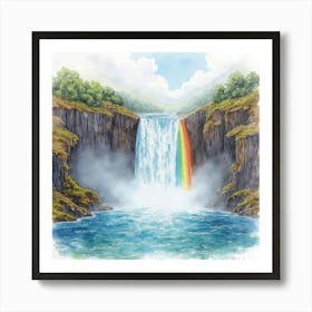 Rainbow Waterfall Poster